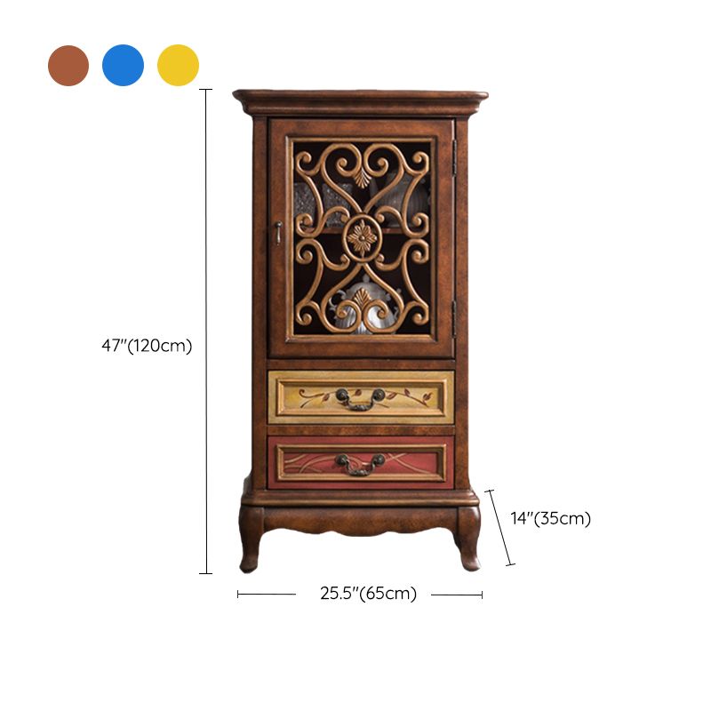 1- Door Wooden Cabinet, Rectangle Accent Cabinet with Drawers
