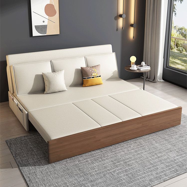 Cushion Back Sofa Futon Armless Convertible Sofa with Storage