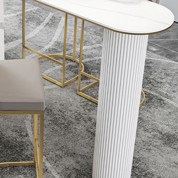 Traditional Luxury Bar Table Stone Irregular Shape Bar Table with Double Pedestal