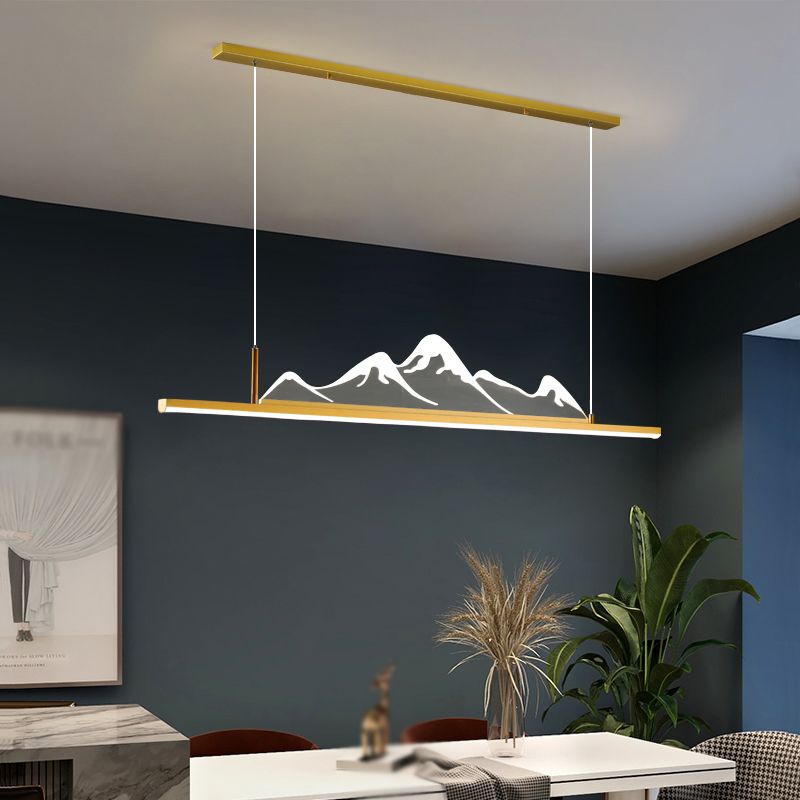 Luces colgantes de forma lineal Metal Contemporáne de metal de 2 accesorios de iluminación colgante de 2 luces