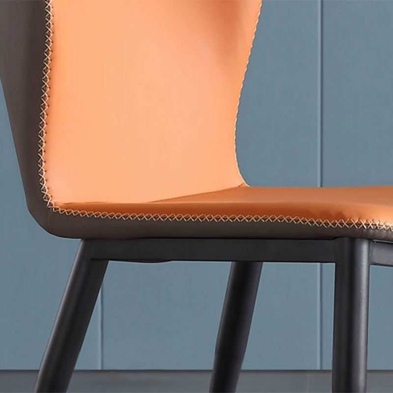 Silla de estilo contemporáneo que cena sillas laterales sin brazos con patas de metal para cocina