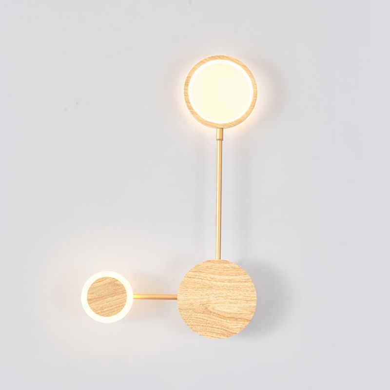 Wooden Wall Mount Light Modern LED Wall Light with Acrylic Shade for Bedroom