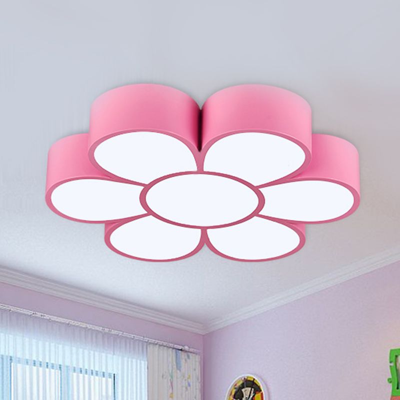 Floral Kindergarten Flush Light Acrylique Minimaliste LED Flush Ceiling Light Fixture