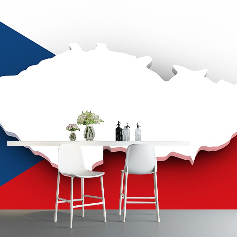 Map Mural Horizontal Illustration Decorative Environment Friendly for Home