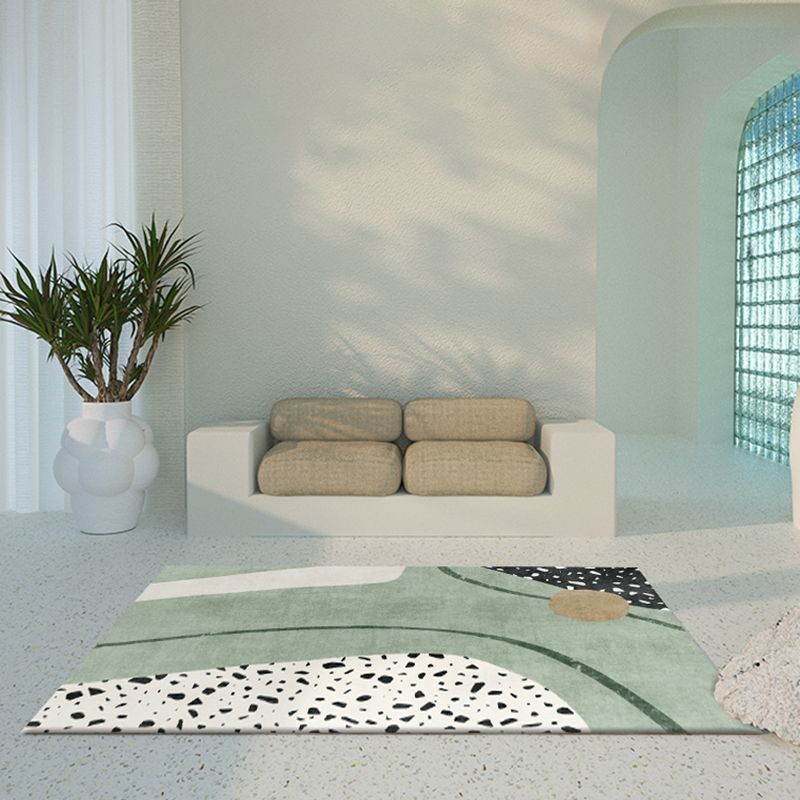 Light Green Modern Rug Blending Color Piece Rug Non-Slip Backing Rug for Living Room