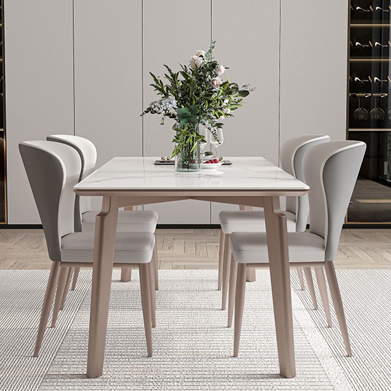 Modern Sintered Stone Top Table Rectangle Table with Metal Base