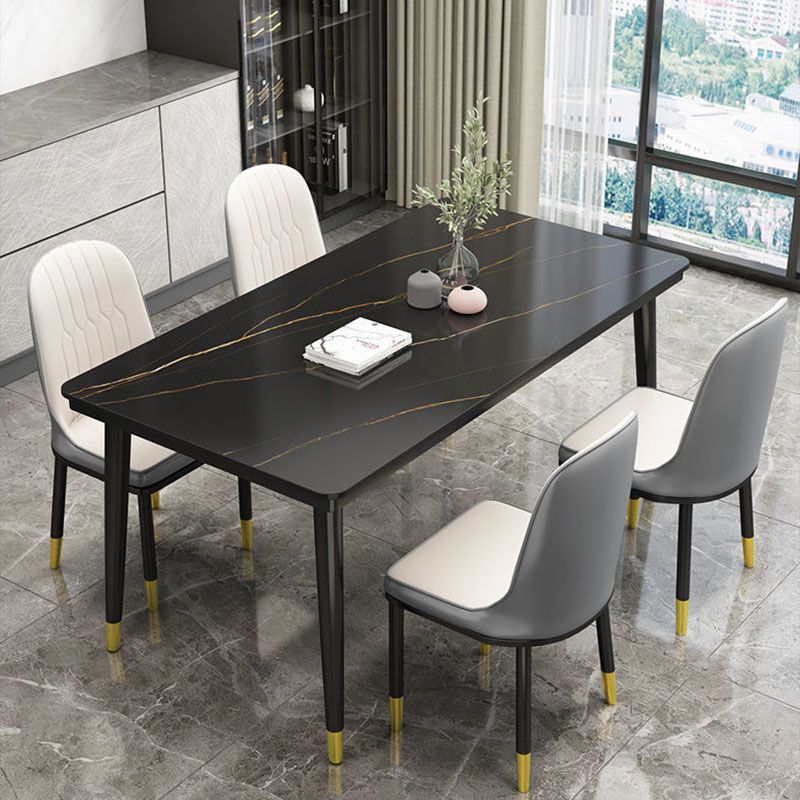 Modern White Marble Counter Table Rectangle Dining Table for Kitchen