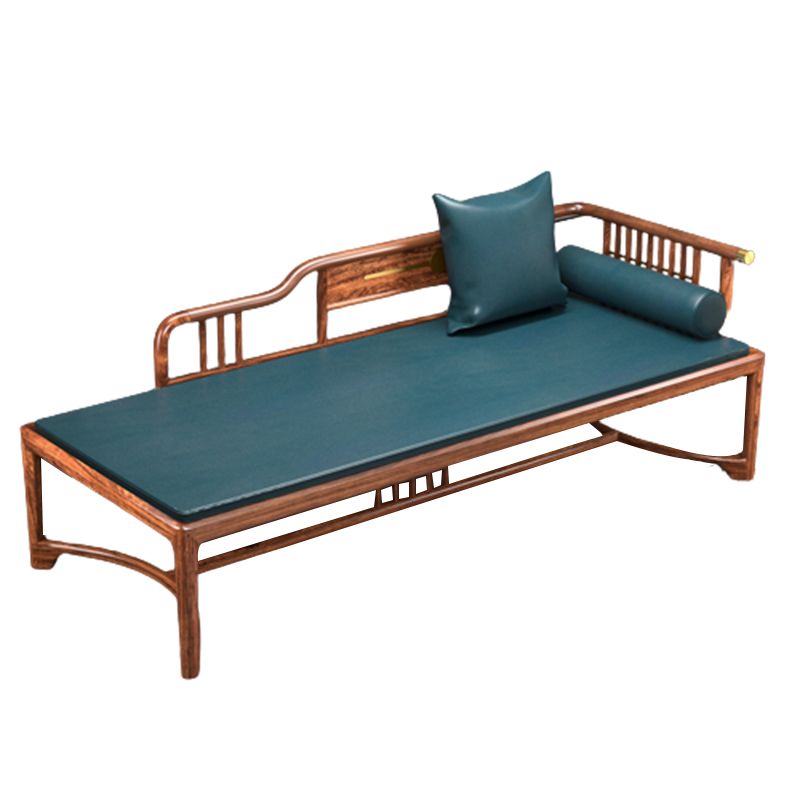 Traditional Brown with Arms Chaise Wood Round Arms for Bedroom Living Room