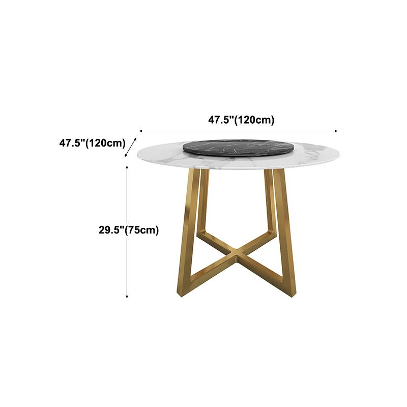 Modern Sintered Stone Dining Table Round Dinner Room Table for Dining Room