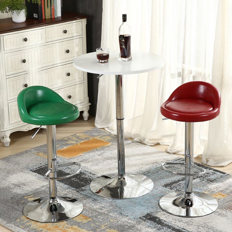 Moderner Barhocker mit Fußstütze, runder Sitz, höhenverstellbarer Barhocker