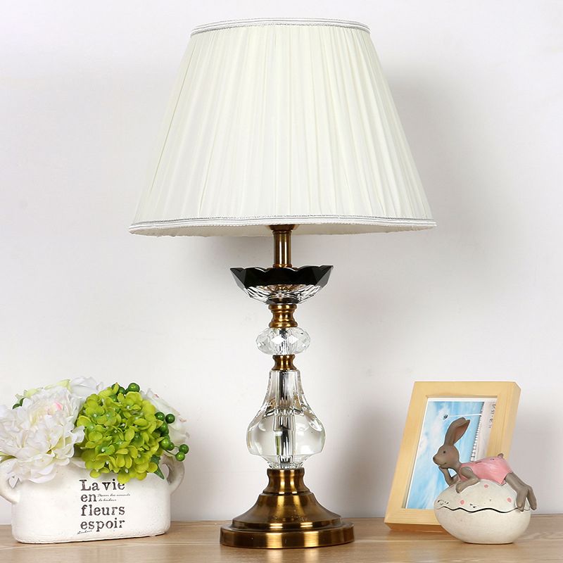 Zeitgenössischer 1 Glühbirnen -Task Lighting White Flare Lesebuchbuch Licht mit Stoffton