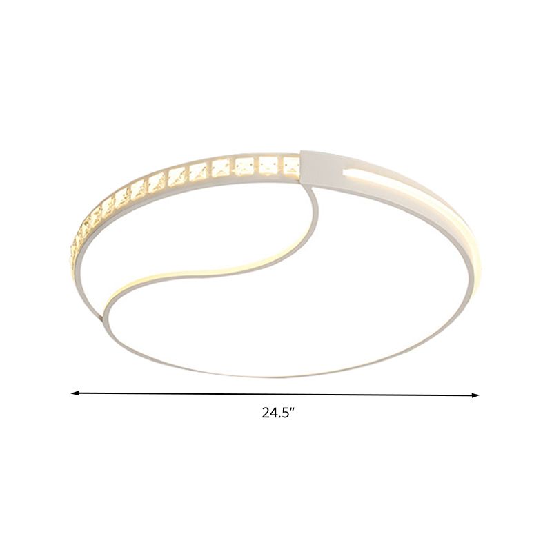 16.5“/20.5”/24.5“ W White LED Ceiling Mount Simple Acrylic Round Flush Light Fixture in Warm/White Light