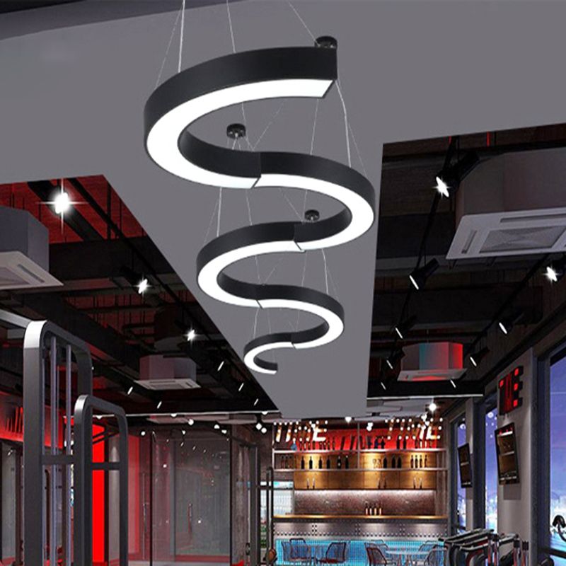Curva illuminazione a led acrilica appesa moderna lampada lampadina per palestra
