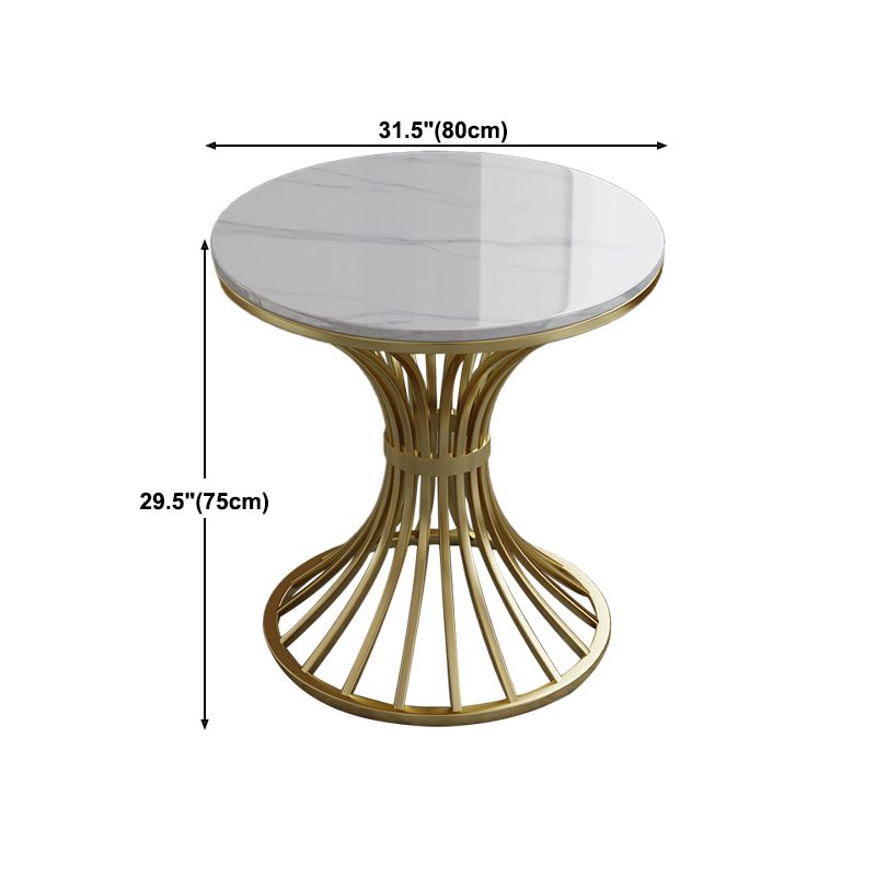 Metal Traditional Luxury Round Indoor Table Stone Top Table for Kitchen