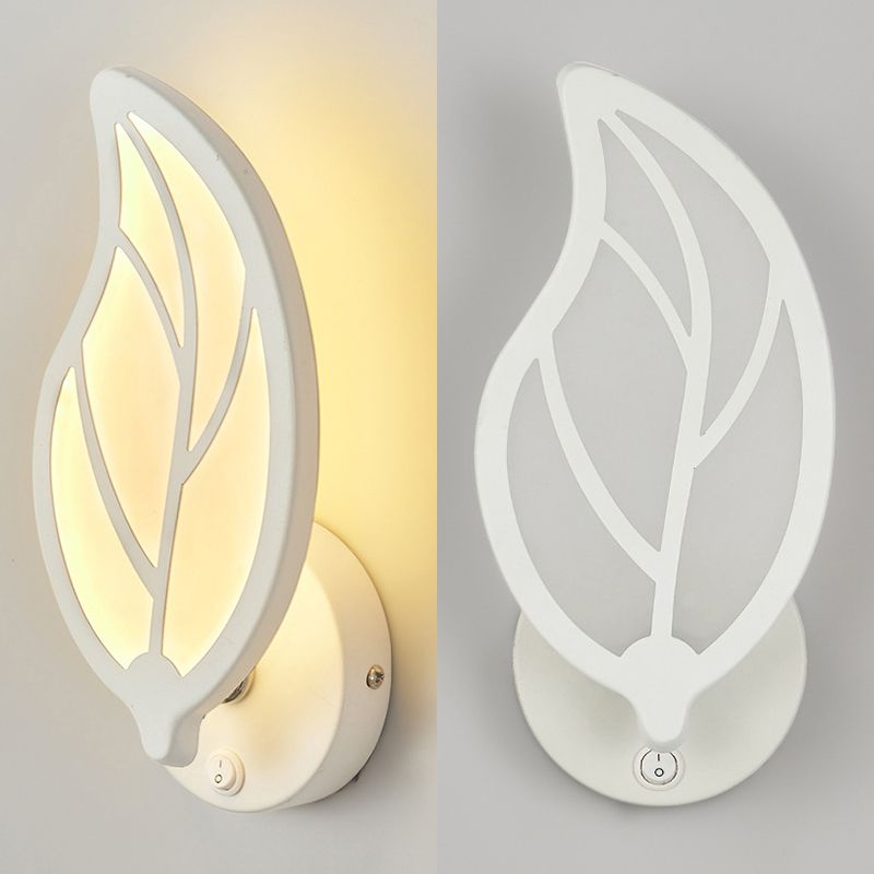 White Simplicity Acrylic LED Wall Lamp Contemporary Style Living Room Hallway Sconce Light