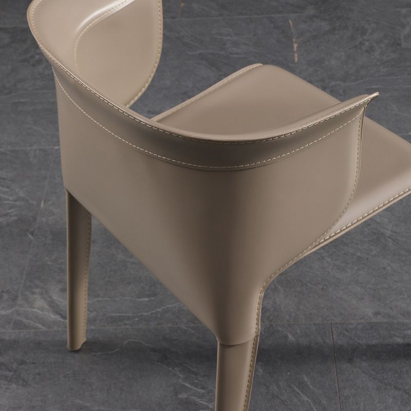 Contemporary Metal Dining Room Chairs Arm Leather Dining Chairs for Home Use
