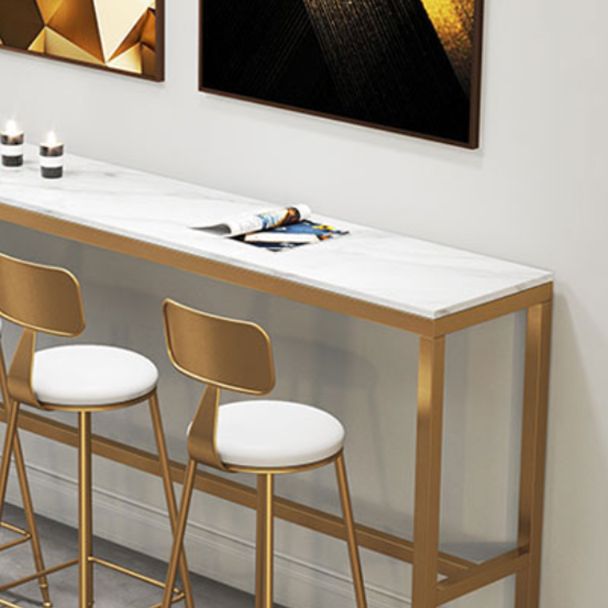 White Stone Top Table and Stool Set 1/2/5/7 Pieces Indoor Glam Counter Height Set