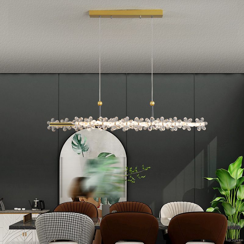 Modernism Single Golden Finish Ceiling Light LED Kitchen Island Lighting