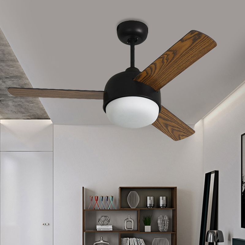 36 "LED LED LED ÉCLAIT SEMI FUSHING MODERNIST MODERNISTRE BLANCE / BLACK FINE METAL PLATION LAVE LAVE avec 3 lames en bois