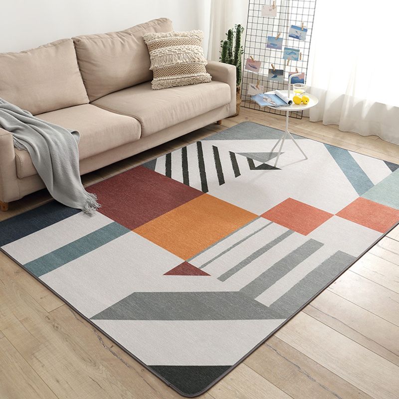 Glam Geometric Print Rug Multicolor Contemporary Rug Polypropylene Machine Wash Anti-Slip Pet Friendly Rug for Home