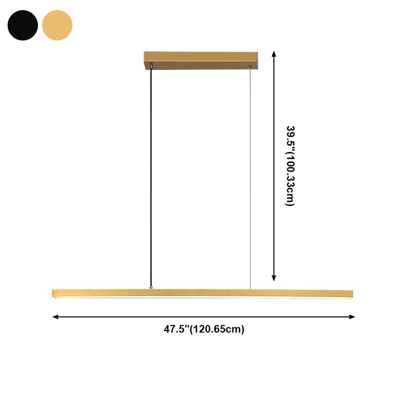 1 Light Modern Style LED Island Light Minimalism Linear Hanging Lighting Fixture