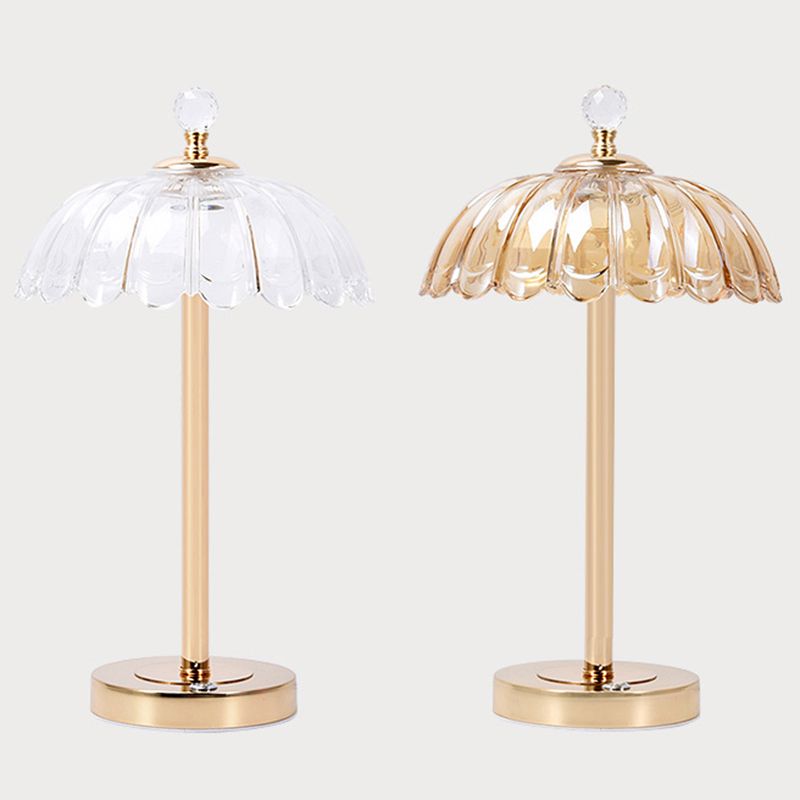 Modern Minimalist Style Dome Nightstand Lamp Glass 1 Light Table Lamp for Bedroom