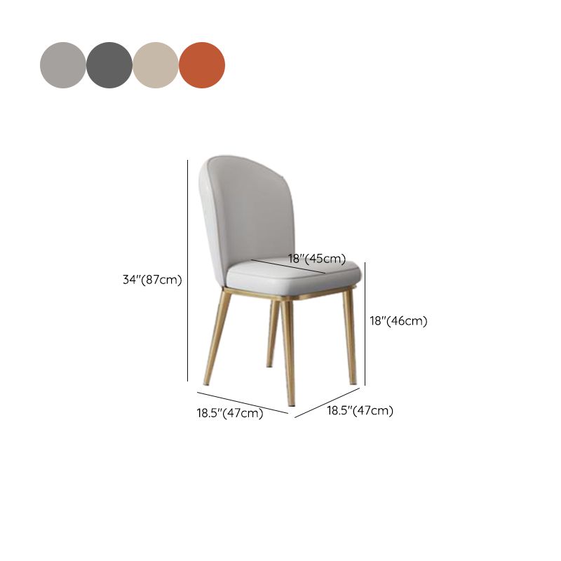 Glam Kitchen Side Chair Gold Legs Parsons Dining Armless Chair