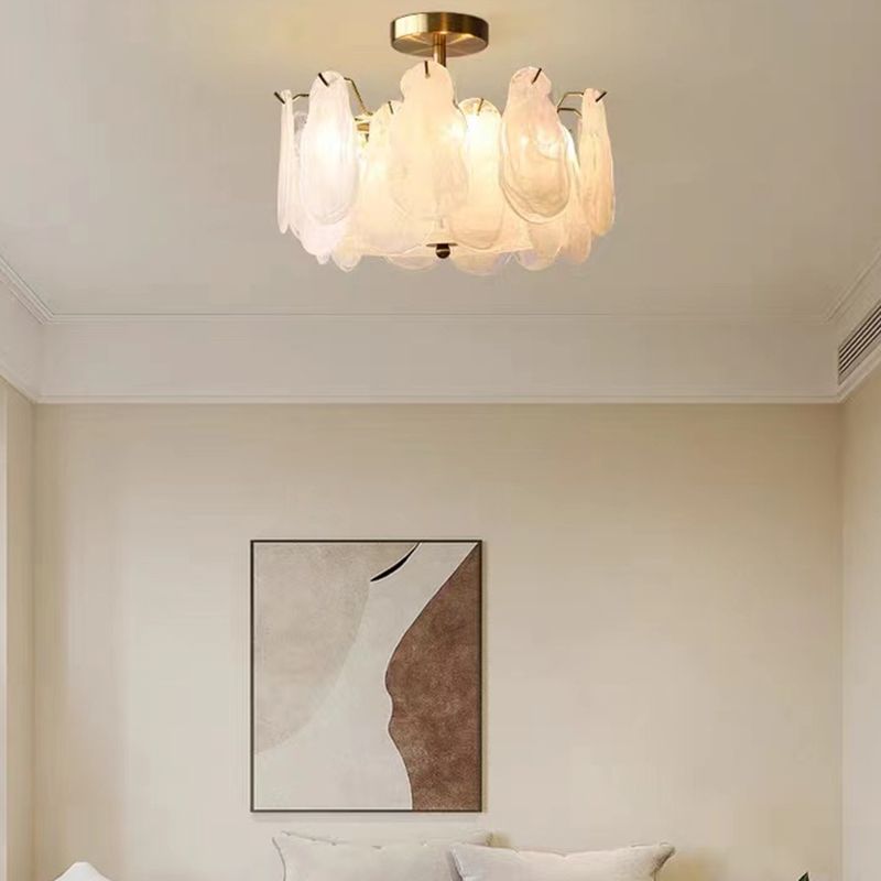Glass Flush Mount Light Modern Minimalist Lush Mount Ceiling Light for Living Room