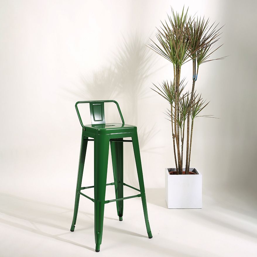 Industrial Bar and Counter Stool Metal Square Stool with 4 Legs