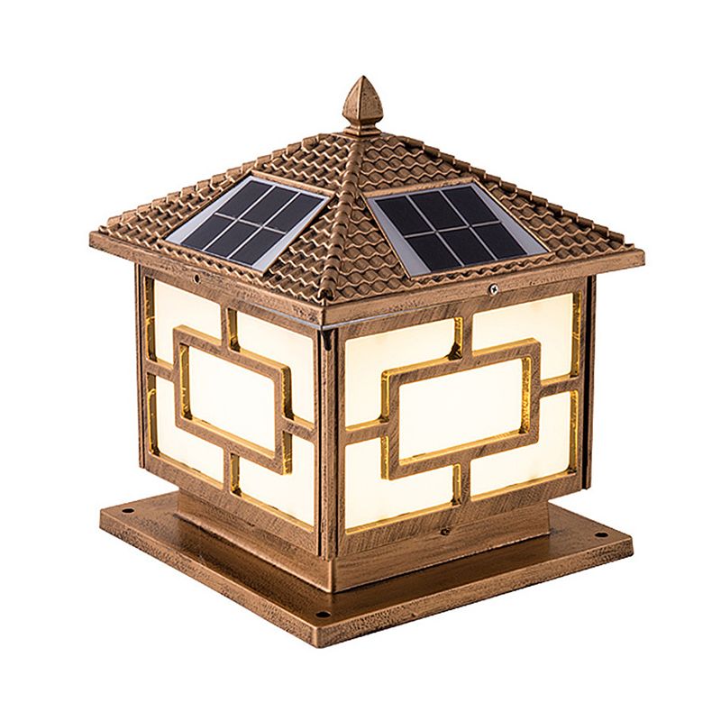 Minimalist LED Pillar Light Modern Solar Lighting Fixture for Garden