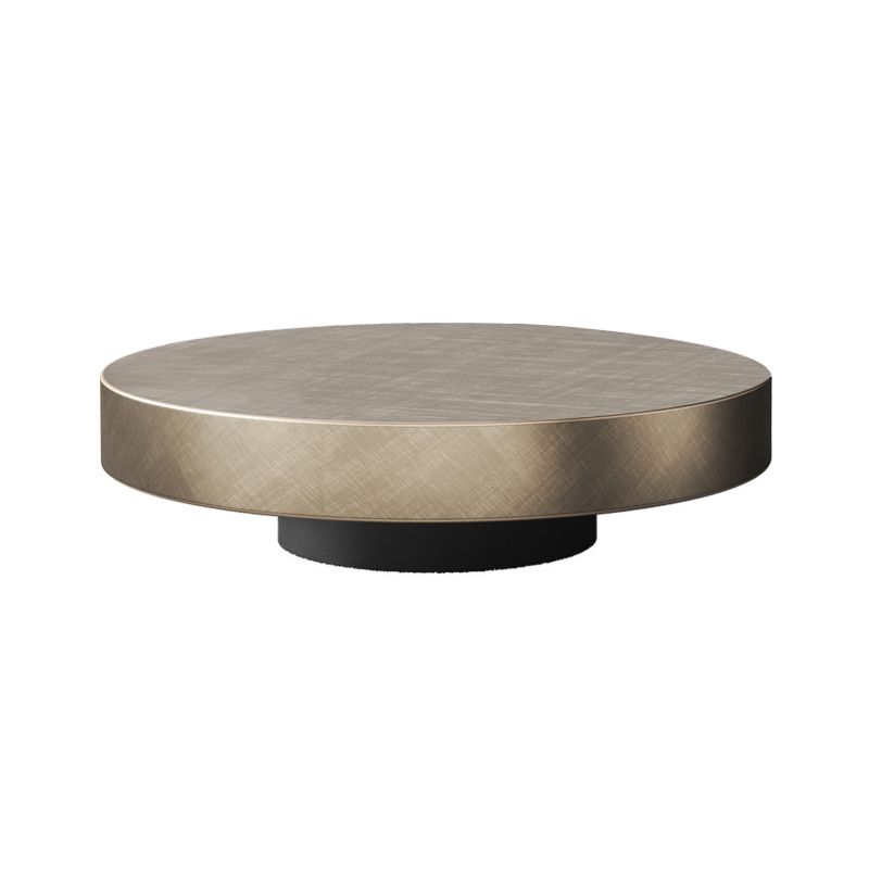 Mid-Century Modern Round Coffee Table Metal Cocktail Table in Distressed Finish