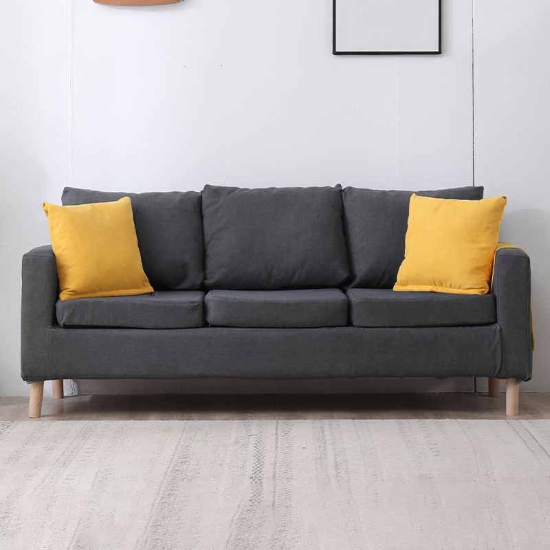 Modern Square Arm Standard Sofa Wooden Settee for Living Room