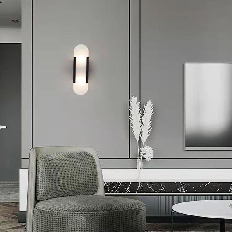 Simple Shape Wall Mounted Light 2 Lights Flush Mount Wall Sconce