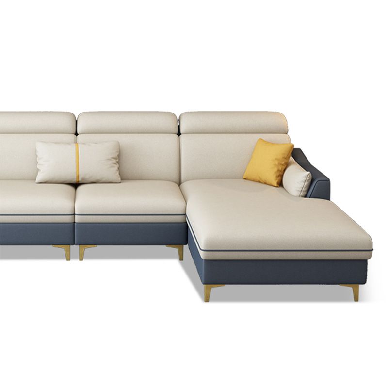 Faux Leather Pillow Top Arm Sectional 39.37"High Modern Sofa and Chaise