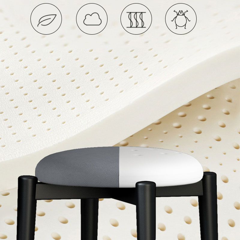 Luxury Ottoman Velvet Tear Resistant Solid Color Round Ottoman with Metal Legs