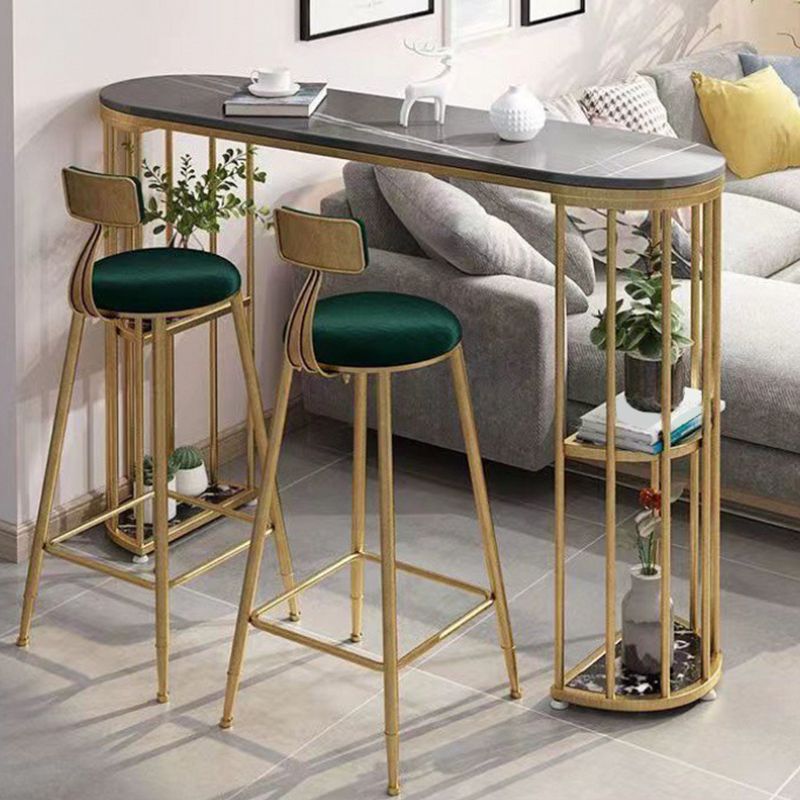 Contemporary Dining Stool Armless Bar Stools with Metal Base