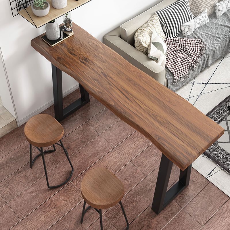 Industrial Counter Height Set 1/2/3 Pcs Solid Wood Bar Table and Stools