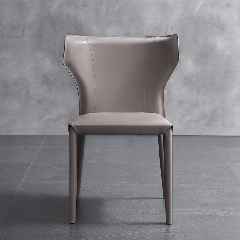 Moderner zeitgenössischer Leder -Essstuhl reiner Farbwingback -Nebenstuhl
