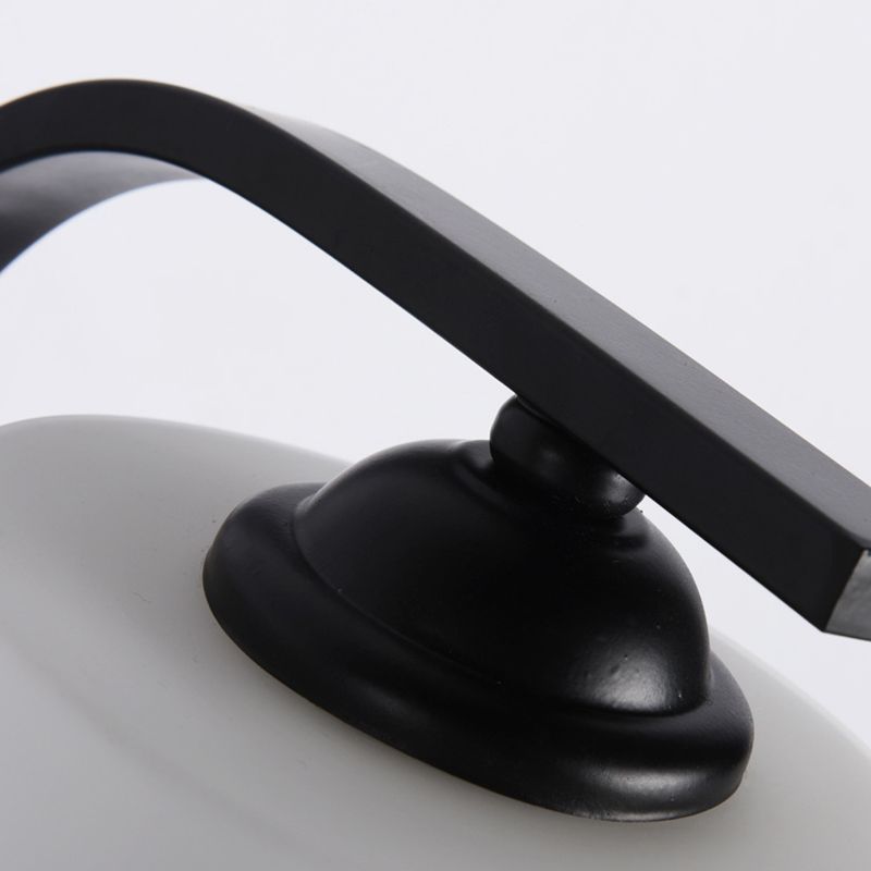 Cylinder White Glass Wall Mount Lamp 1-Light Vintage Wall Lighting Fixture for Bedroom