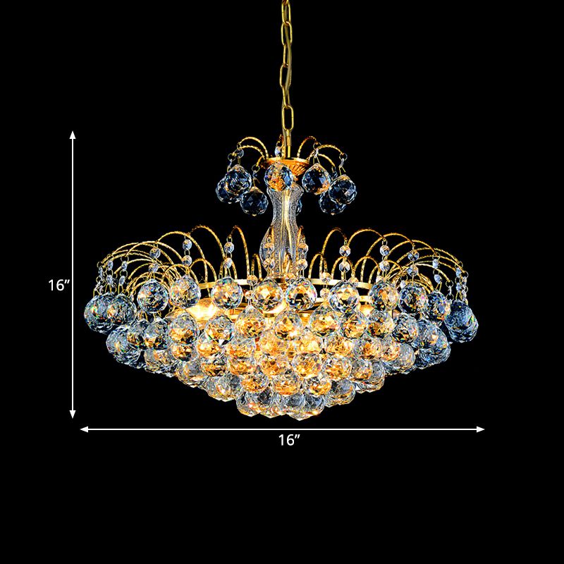 Boule en cristal à facettes lampe à lustre rond 3 LIGRES MODERNES LIGNES PRENDANTS GOL