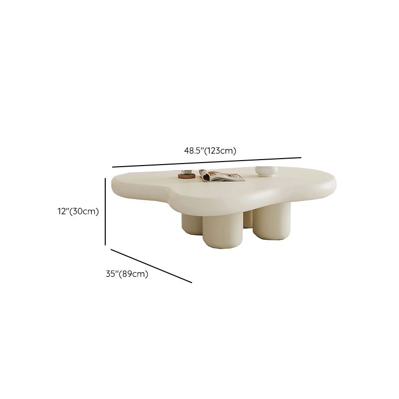 Modern Single Coffee Table No Distressing Free-Form 4 Legs Coffee Table