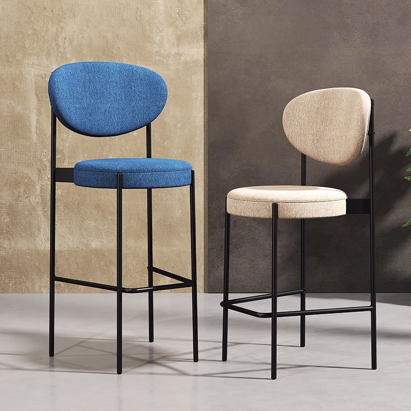 Living Room Upholstered Bar Stool Industrial Armless Bar Chair