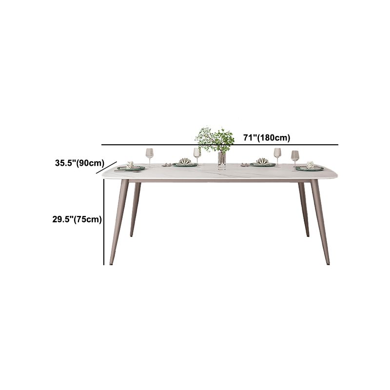Traditional Luxury Rectangle Dining Table Stone Dining Room Furniture