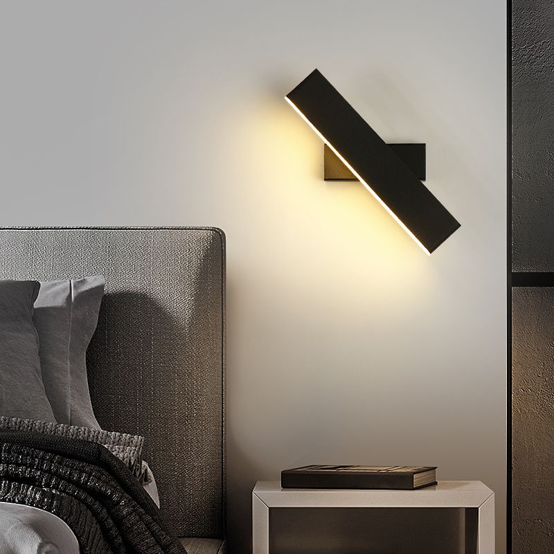 Modern Minimalist Style Rectangle Wall Mounted Light Fixture Metal 1 Light Wall Mounted Lighting for Bedroom