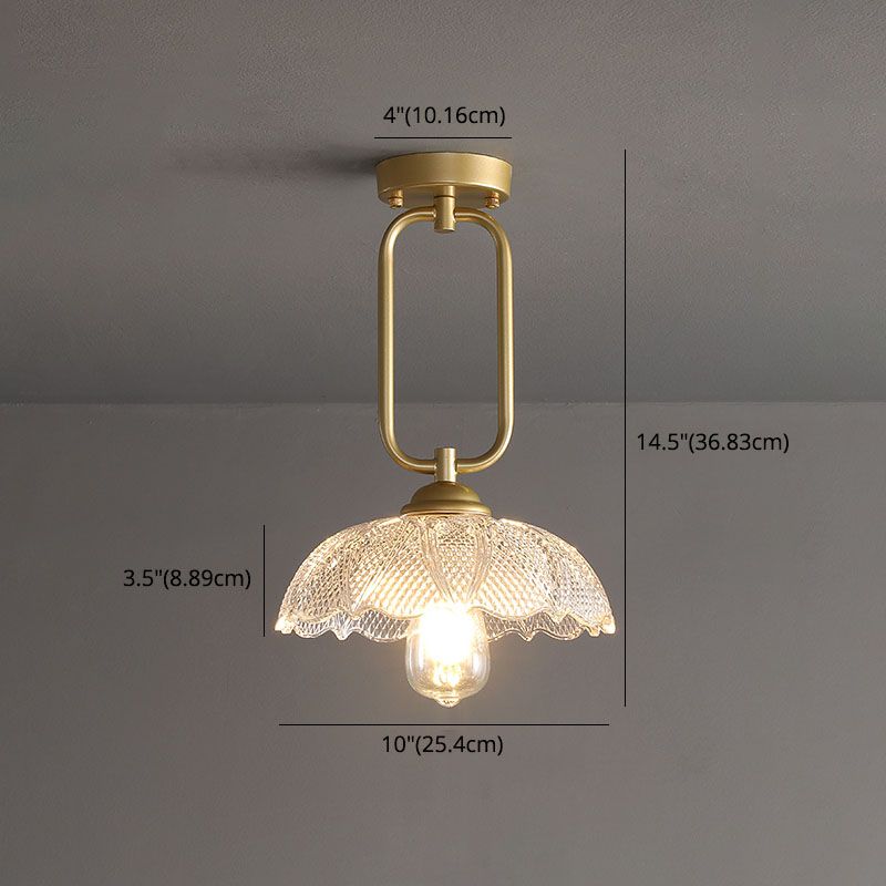 Glass Shaded Semi Flush Mount Ceiling Light Nordic Gold Ceiling Flush Mount Light