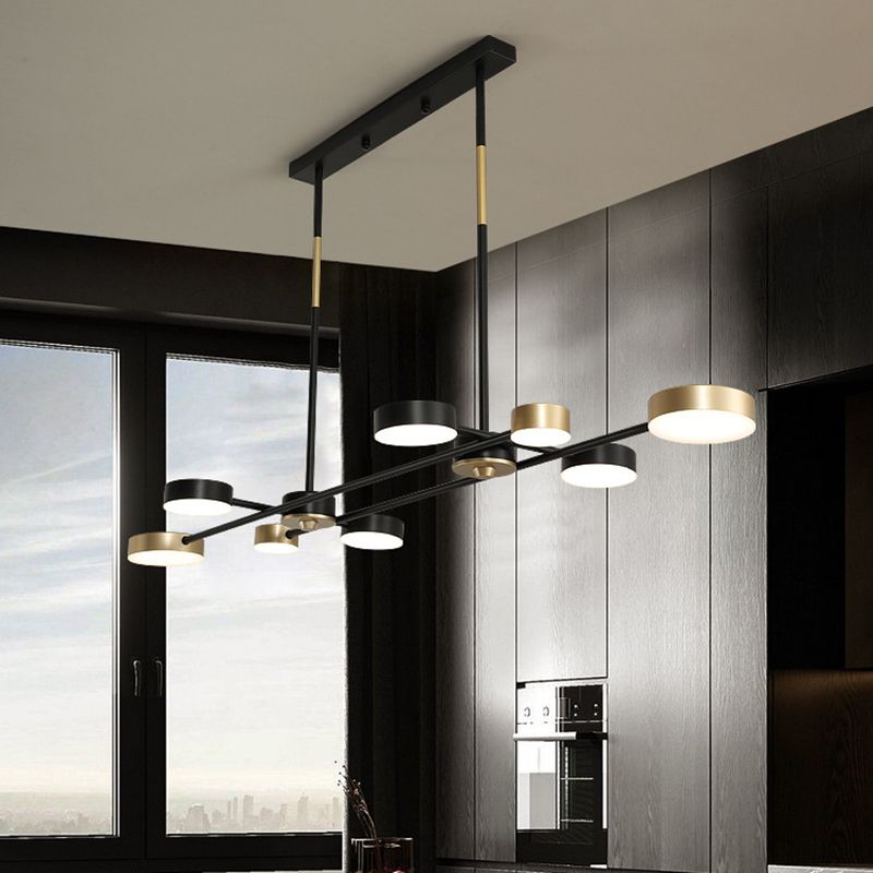 Postmodern LED Island Lamp Round Shape Metal Suspension Light for Dining Room