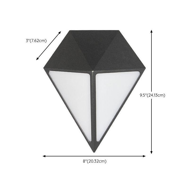 Geometric Shape Wall Lamp Modern Style Metal 1 Light Wall Light in Black