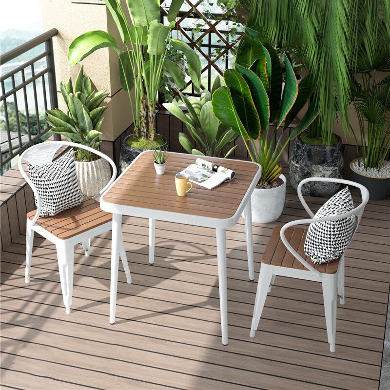 Modern Square Picnic Table Set 1/2/3 Pcs Manufactured Wood Picnic Set