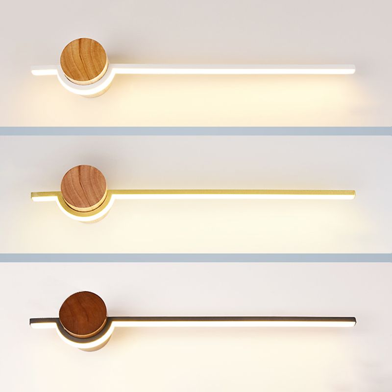 1 Light Metal Linear Wall Lighting Modern Simple Style Wall Mounted Light Fixture