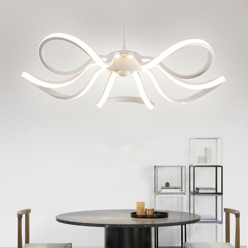 Modern Simple Flower Chandelier Lamp Aluminum LED Hanging Light for Dining Room